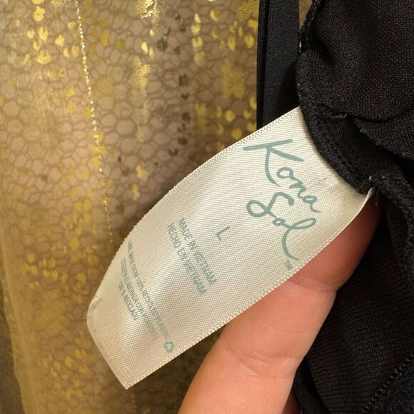 Kona Sol Black Tie Front Or Back One Piece Swimsuit Large - Picture 4 of 8